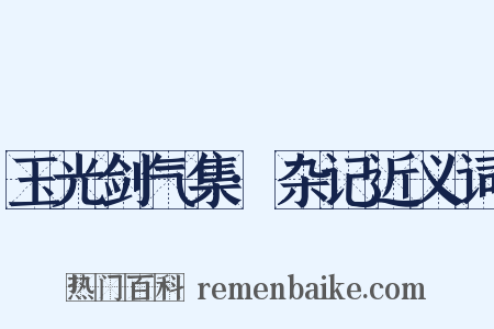 玉光剑气集·杂记近义词是什么意思的图片